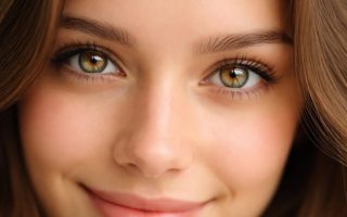 yeux-hazel-vert-brun-arriere-plan-flou
