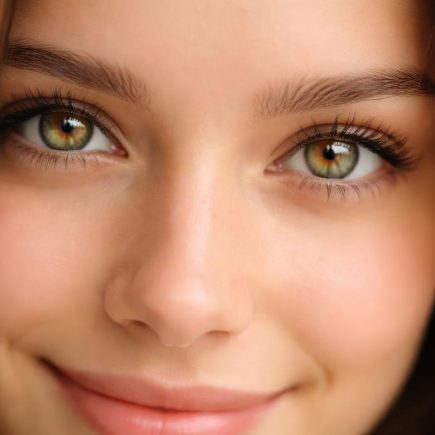 yeux-hazel-vert-brun-arriere-plan-flou