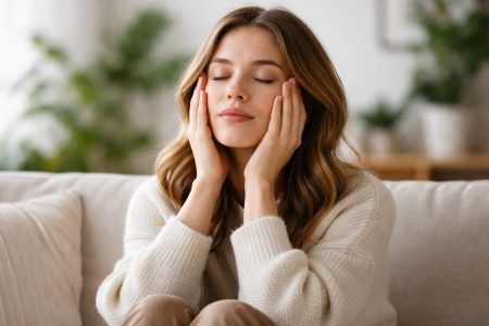 personne-relaxation-salon-plantes-lumiere-douce