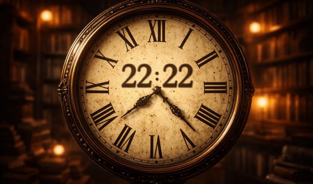 cadran-horloge-vintage-bibliotheque-floue