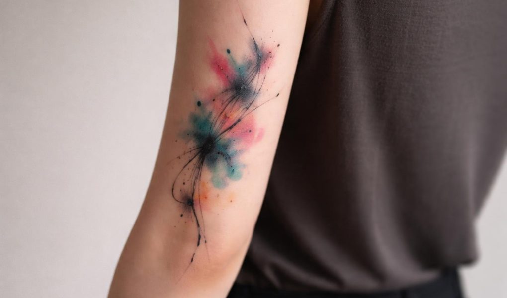 tatouage-abstrait-avant-bras-flou