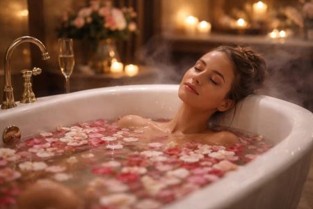 personne-baignoire-petales-fleurs-spa