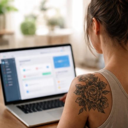 epaule-tatouee-ordinateur-portable-deco-moderne