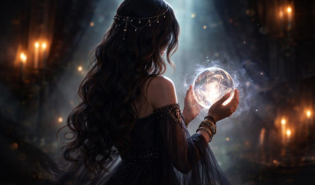 femme-boule-cristal-lumiere-mystique