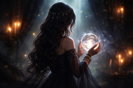 femme-boule-cristal-lumiere-mystique