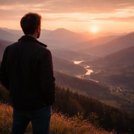 homme-colline-coucher-soleil-montagnes